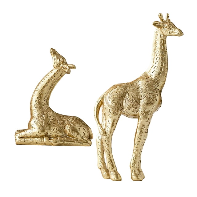 Abbracc Creative Giraffe Statue Collectable Figurine Resin Ornament Craft Simulation for