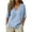 Blue, variant on Cotton Linen Shirts Tops for Women Shirts for Women Button Down V Neck 3/4 Sleeve Casual Henley Blouse Summer Top Gauze Blend Clothing,Blue,XXXL