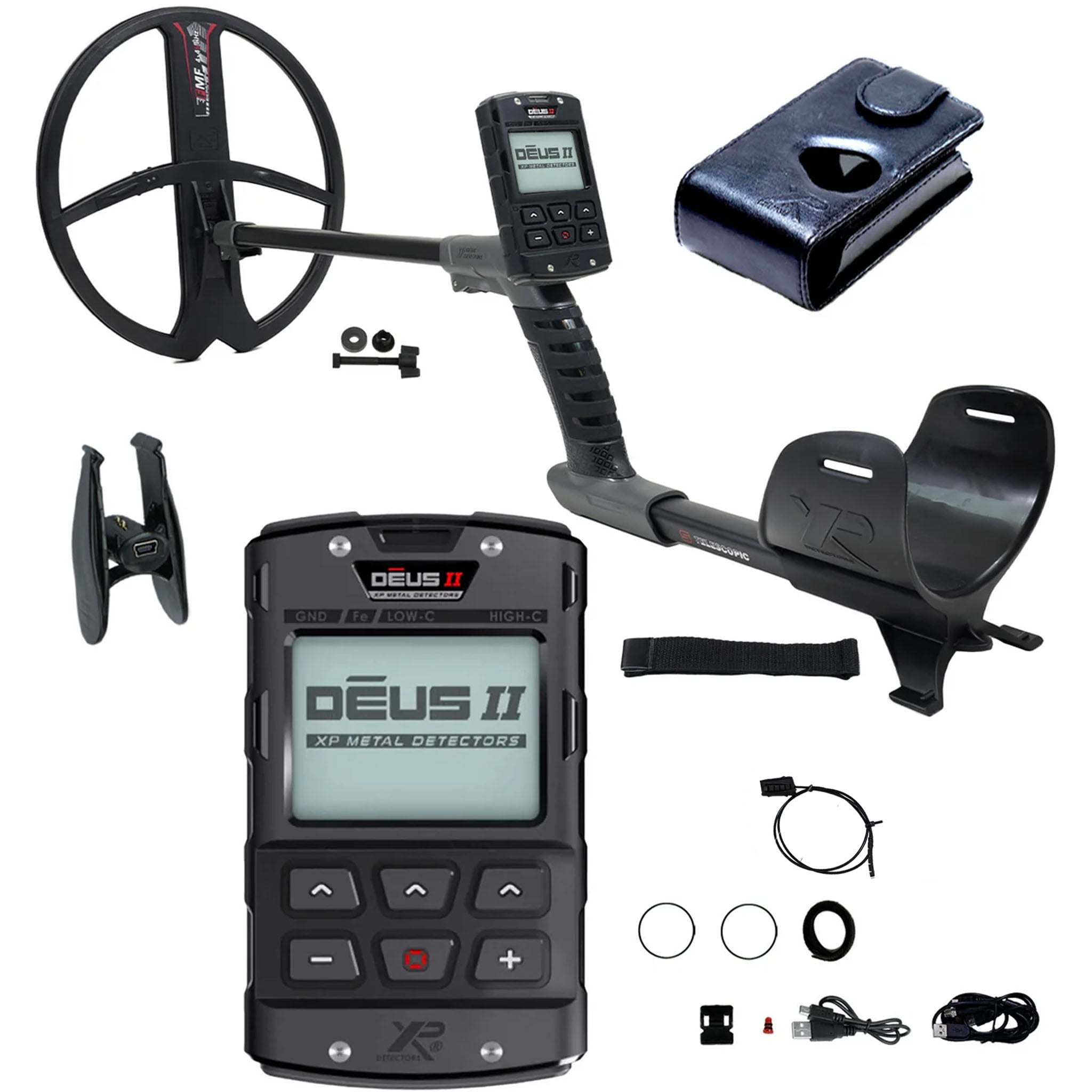 XP DEUS II Fast Multi Frequency RC + WS6 ST Metal Detector with 13x11" FMF Search Coil