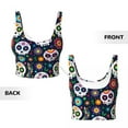 thumbnail image 6 of Yoga Vest Women Gym Sports Crop Tops Day Of Dead Skull Streetwear Workout Breathable Tank Top Female, 6 of 7