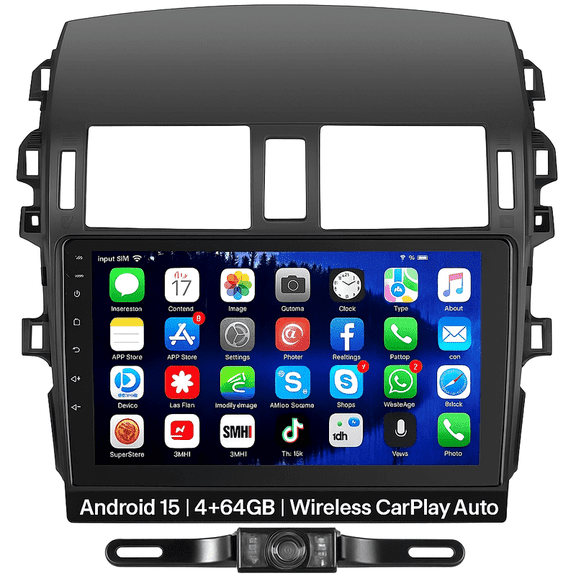 Zcargel 9in Android 13 Car Stereo Radio GPS Navigation Head Unit 2 32G for Corolla 2009-2013, Built-in Wireless CarPlay, Android Auto, Bluetooth, WiFi, Mirror Link