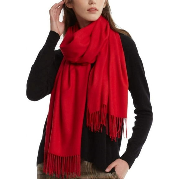 Winter Scarf for Women Pashmina Shawl Wraps Soft Warm Fashion Blanket Scarves Gifts Red