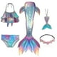 thumbnail image 2 of 5 unids/set niñas sirena cola traje de baño niños sirena Ariel Cosplay disfraz fantasía playa Bikini, 2 of 4