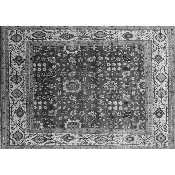 Ahgly Company Indoor Rectangle Oriental Gray Industrial Area Rugs, 5' x 7'