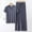 Grey, variant on Sentmoon 2 PCS Pijamas for Women Set V Neck Sleep Shirts for Women Short Sleeve Loose Breathable Solid Color Loungewear Sets Woman Lightweight for Hotel Stays M