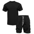 thumbnail image 3 of JIKNTTR Men's 2 Piece Outfits Short Sleeve Crew Neck Summer T Shirt Drawstring Casual Shorts Sets Sports Tracksuits Casual Shorts Sets, 3 of 9