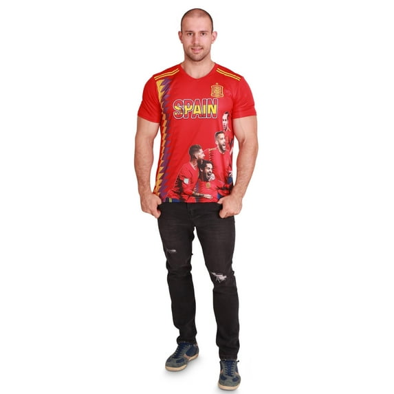 World Cup Soccer T-Shirts Adult & Kids Family Set, Spain 2, Size: Men 2X
