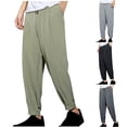 thumbnail image 4 of Men's Athletic Joggers Stretch Sweatpants With Zipper Pockets Running Workout Gym Track Pants For Men Olive Green, 4 of 4