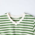 thumbnail image 6 of HILEELANG 4–13 Little/Big Girls Green White Stripe V-Neck Short Sleeve Dress with Waist Tie Size 6-7, 6 of 8