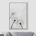thumbnail image 2 of wall26 Framed Canvas Print Wall Art Pastel Gray Sky Dandelion Flower Field Nature Wilderness Illustrations Modern Art Rustic Decorative Relax/Calm for Living Room, Bedroom, Office - 16x24 White, 2 of 5
