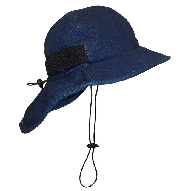N'Ice Caps Kids Distressed Cotton Denim Adjustable Hiker Hat - Boys Sun Protection
