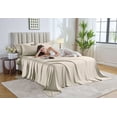 thumbnail image 2 of PURE BAMBOO Sheets Twin Size Bed Sheet 3 Piece Set, Genuine 100% Organic Bamboo Viscose, Luxuriously Soft & Cooling, Double Stitching, 16" Deep Pockets (Twin, Creme), 2 of 4
