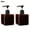 Brown, variant on 2Pcs 8oz/250ml Plastic Amber Pump Bottles for Hand Liquid Soap Shampoo