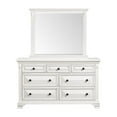 thumbnail image 2 of Bowery Hill Wood 7-Drawers Bedroom Dresser with Mirror Set in White, 2 of 13