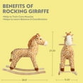 thumbnail image 5 of Happy Trails Rocking Horse - Plush Giraffe Animal Rocker for Ages 3 and Up, 5 of 6