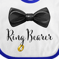 thumbnail image 4 of Inktastic Ring Bearer Black Bow Tie and Gold Wedding Ring Boys Baby Bib, 4 of 4