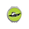 thumbnail image 1 of Black Animal Snail Outline Natural Hand Compact Mirror Round Portable Pocket Glass, 1 of 3