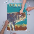 thumbnail image 3 of Denali National Park, Alaska, Wolf, Vivid Watercolor (1000 Piece Puzzle, Size 19x27, Challenging Jigsaw Puzzle for Adults and Family, Made in USA), 3 of 4