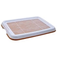 thumbnail image 2 of Runquan Dog Potty Toilet Training Tray Indoor Mesh Training Tray for Small Size Dogs Red Brown, 2 of 8