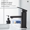 thumbnail image 4 of Grifería para Baño, Llave de acero inoxidable lavabo, Agua Caliente y Fría, Grifo Monomando, Grifo del fácil de instalar, Mezcladora para Lavabo de Baño con Manguera (Negro), 4 of 5