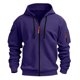thumbnail image 5 of pstuiky camisa de manga larga para hombre, Sudadera con capucha y bolsillo con cremallera y cordón para hombre, deportiva, informal, de manga larga, de color liso y a la moda s, 5 of 5