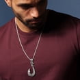 thumbnail image 2 of Jewmon Fishhook Necklace for Men Stainless Steel Fish Hook Pendant Chain Gift for Him, 2 of 6