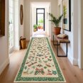 thumbnail image 4 of FairOnly 2.5'x10'Modern Machine Washable Runner Rug- Grass And Warblers Non Slip Stain Resistant Foldable Rugs for Bedroom Dining Room Kitchen,Khaki Green, 4 of 7