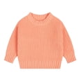 thumbnail image 1 of Bébé Garçon Filles Tricot Pull Couleur Unie Sweatshrit Chaud à Manches Longues Automne Hiver Tops, 1 of 5