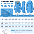 thumbnail image 6 of Women's Long Hooded Raincoat - Lightweight Zip Waterproof Rain Jackets - Outdoor Travel Hiking Jackets with Pockets, 6 of 8