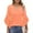 Orange, variant on CheerKidz Women's Casual V-Neck Lace Sleeve T-Shirt Solid Color Loose Fit Top for Everyday Wear Soft Stretch Fabric Comfortable(White,L)