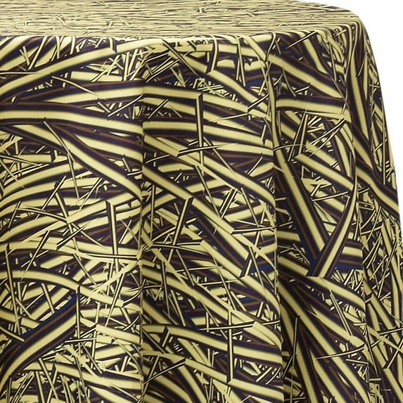 Ultimate Textile Circular Metal 96-Inch Round Patterned Tablecloth