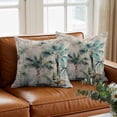 thumbnail image 3 of Summer Watercolor Throw Pillow Cover Tropical Palm Tree Illustration Linen Cotton Linen Cushion Cover Throw Pillow Case with Invisible Zipper for Couch Sofa Bed Chair Car 20x20 Inch, 3 of 14