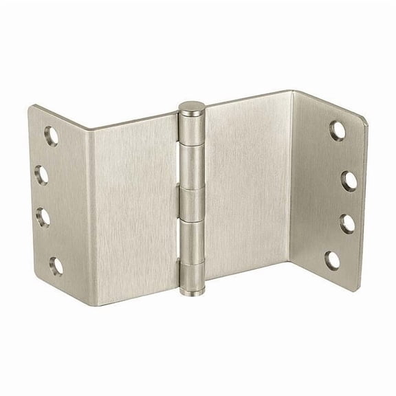 Swing Clear Hinge, Steel, Flush Mounting, 1 1/4 in Leaf W x 4 in Leaf H, Satin Nickel