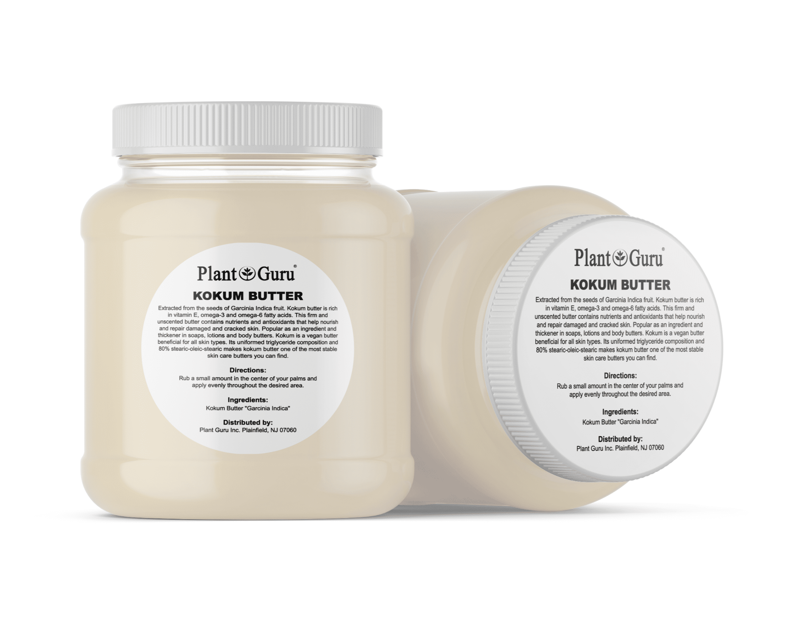 Raw Kokum Butter 3 lbs. Jar Bulk 100% Pure Natural Organic Unrefined - Great for Skin, Body and Hair Moisturizer, DIY Creams, Balms, Lotions and Soap Making.