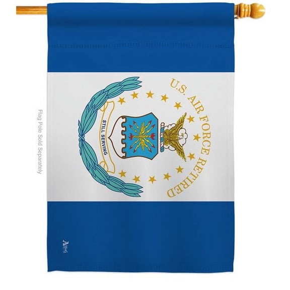 Americana Home & Garden H140355-BO 28 x 40 in. Retired Air Force House Flag with Armed Forces Double-Sided Decorative Horizontal Flags Decoration Banner Garden Yard Gift