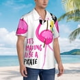 thumbnail image 3 of Pofeuu It'S Flamazing To Be A Pirate Print Hawaiian Shirt for Men Sleeves Casual Button Down Summer Beach Dress Shirts T-Shirts,XX-Large, 3 of 7