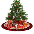 thumbnail image 1 of nipocaio Ruffled Christmas Tree Skirt Rustic Farmhouse Tree Skirt for Indoor Outdoor Holiday Christmas Party (Red+Black), 1 of 5