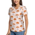 thumbnail image 2 of Vsdgher Mushrooms Women Shirts V Neck Short Sleeve Tops T-Shirt Basic Tees, S to 3XLSmall, 2 of 5