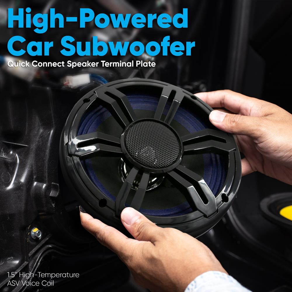 Pyle 6.5'' Single Voice Coil Car Subwoofer - 150 Watts at 4-Ohm Car Audio Powered Subwoofer