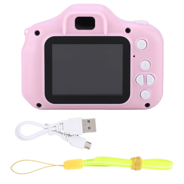 Mini cámara digital portátil X2 para niños, pantalla a color IPS de 2,0 pulgadas, HD 1080P (rosa)