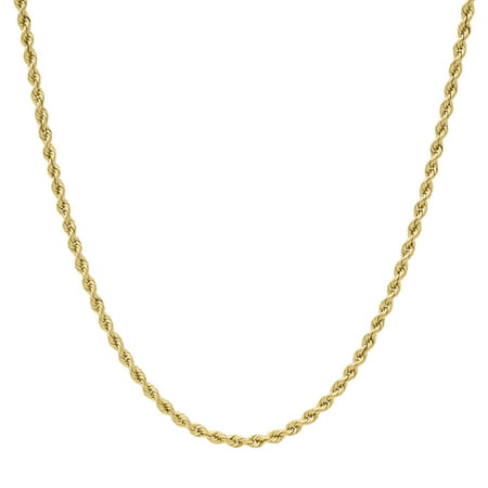 Simply Gold 10kt Yellow Gold 1.5mm Rope Chain Necklace, 18