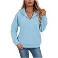 thumbnail image 5 of BLCHUNen Sweatshirts for Women Half Zip up Casual Hooded Pullover Fall Winter Tops with Pocket Workout Long Sleeve Tops, 5 of 8