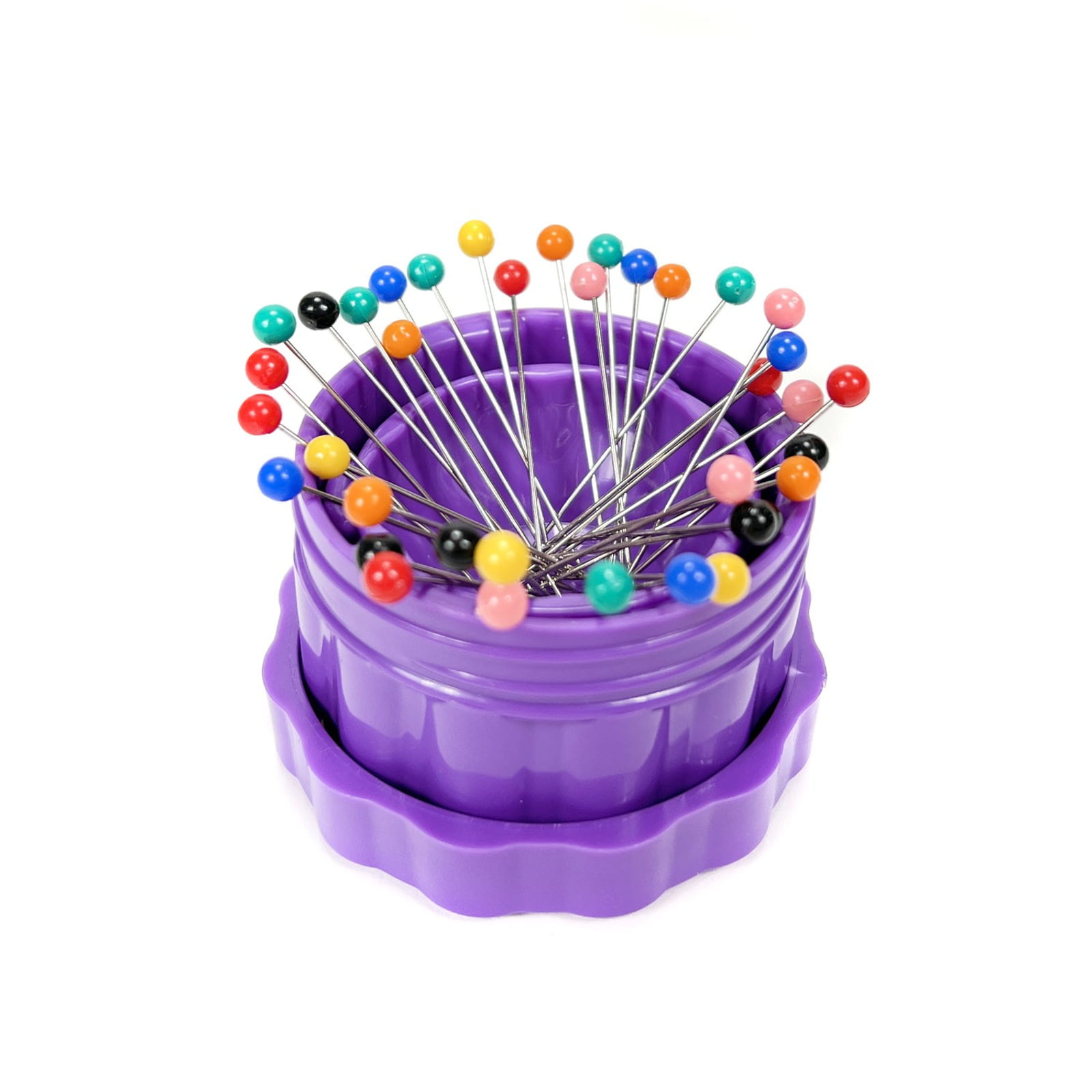 EXCEART Suction Box Magnetic Needle Case Magnetic Pin Container Pin  Cushions for Sewing Magnetic Pin Cushion Sewing Tool Magnetic Cushion  Portable Pincushion Magnet Pin Holder Purple Alloy