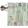 thumbnail image 5 of Flower Floral Kitchen Curtains Sets for Windows 36 Inch Length, Blue Pink Daisy Botanical Countryside Rod Pocket Window Treatments Tier Curtains and Valances Set for Bedroom/Bathroom, 5 of 6