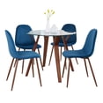 thumbnail image 5 of Folia Round Pebble Dining Set - 5 Piece, Small Dining Table Set for 4, Kitchen Table Chairs Set of 4, Kitchen & Dining Room Sets, Kitchen Table Sets, Round Dining Room Table Set for 4, 5 of 5
