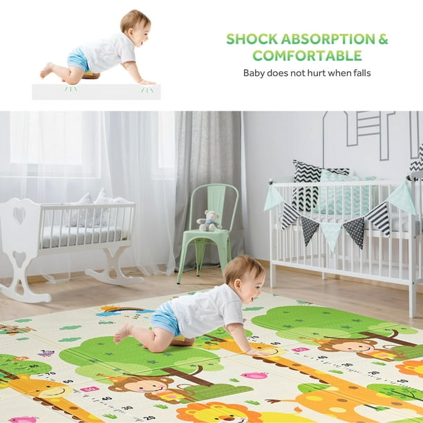 Tapis de jeu pour bébé 36 pièces, tapis de jeu pour bébé, carreaux  imbriqués, tapis rampant, tapis d'exercice au sol 