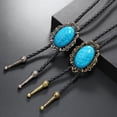 thumbnail image 5 of Vintage Turquoise Bolo Tie for Men Cool Pendant Necktie Western Cowboy Necklace Bolo Tie Music Concert Rodeos Neckwear, 5 of 6