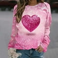 thumbnail image 2 of BLVB Valentine's Day Sweatshirt Women Heart Grahic Long Sleeve Crewneck Shirt Casual Valentines Gifts Pullover Tops, 2 of 4