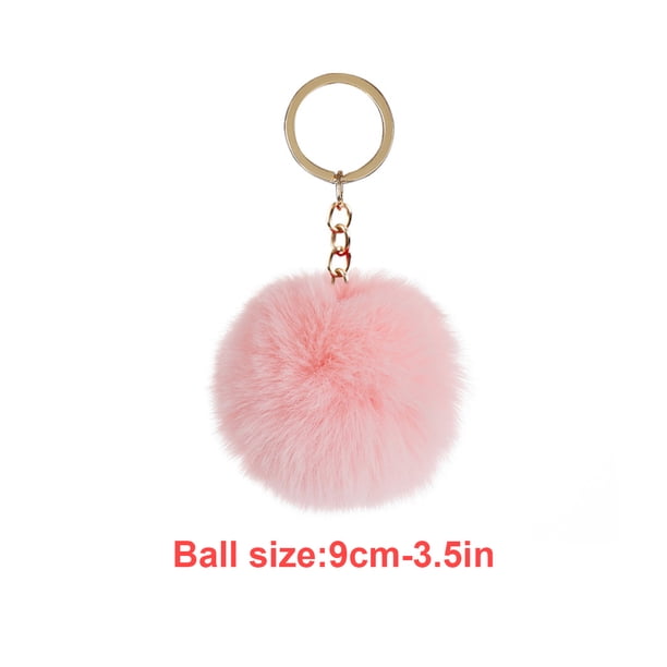 Billuyoard Fuzzy Ball Llavero Llaveros Multifuncional Multi-colores Llaveros Mujeres para Niños Adultos Ancianos Estudiantes Rosa 9 cm Type1 NO1