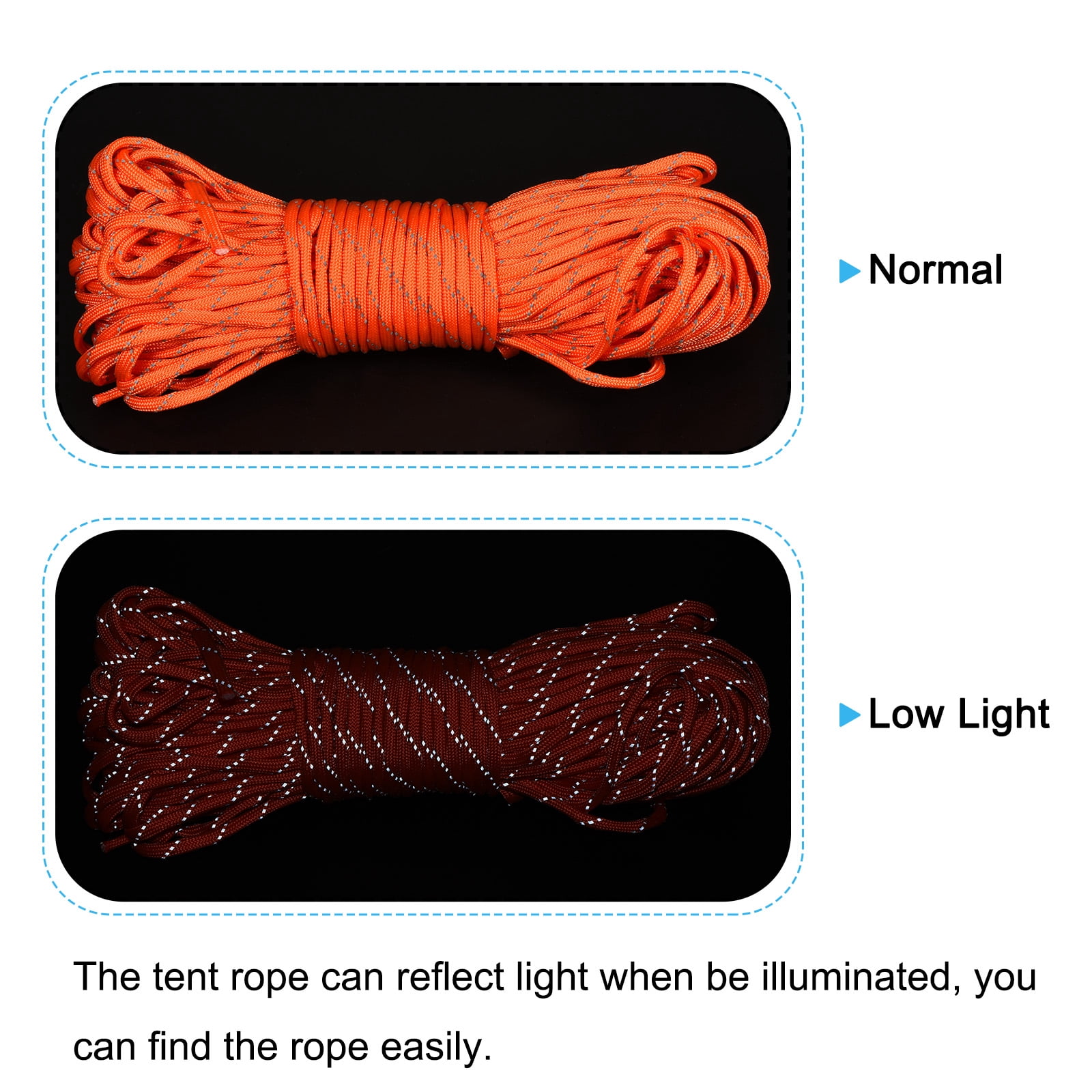Unique Bargains Nylon Reflective Tent Rope Guyline Camping Cord